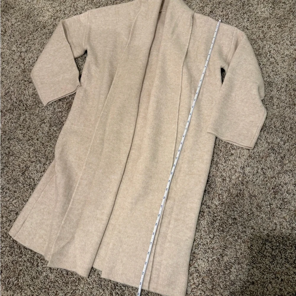 Elegant Cream Long Sweater - Picture 3 of 6